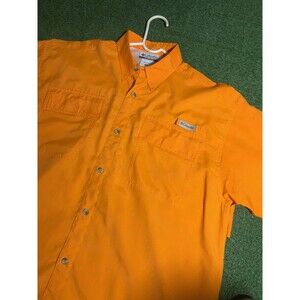 Colombia PFG OSU Florencent Orange Fishing Shirt Mens SZ L Large Short Sleeve